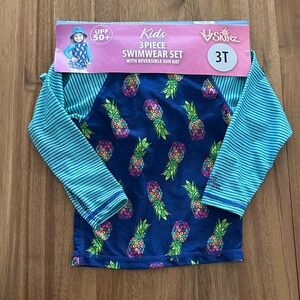 UV Skinz Kids Pineapple Rash Guard Swim Set - Blue/Teal (3T)